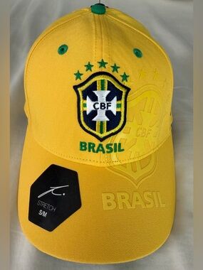 Fi Collection Brazil National Team Soccer Fitted Cap Stretch Adult Sz: S/M